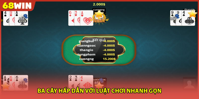 Ba cây hấp dẫn với luật chơi nhanh gọn